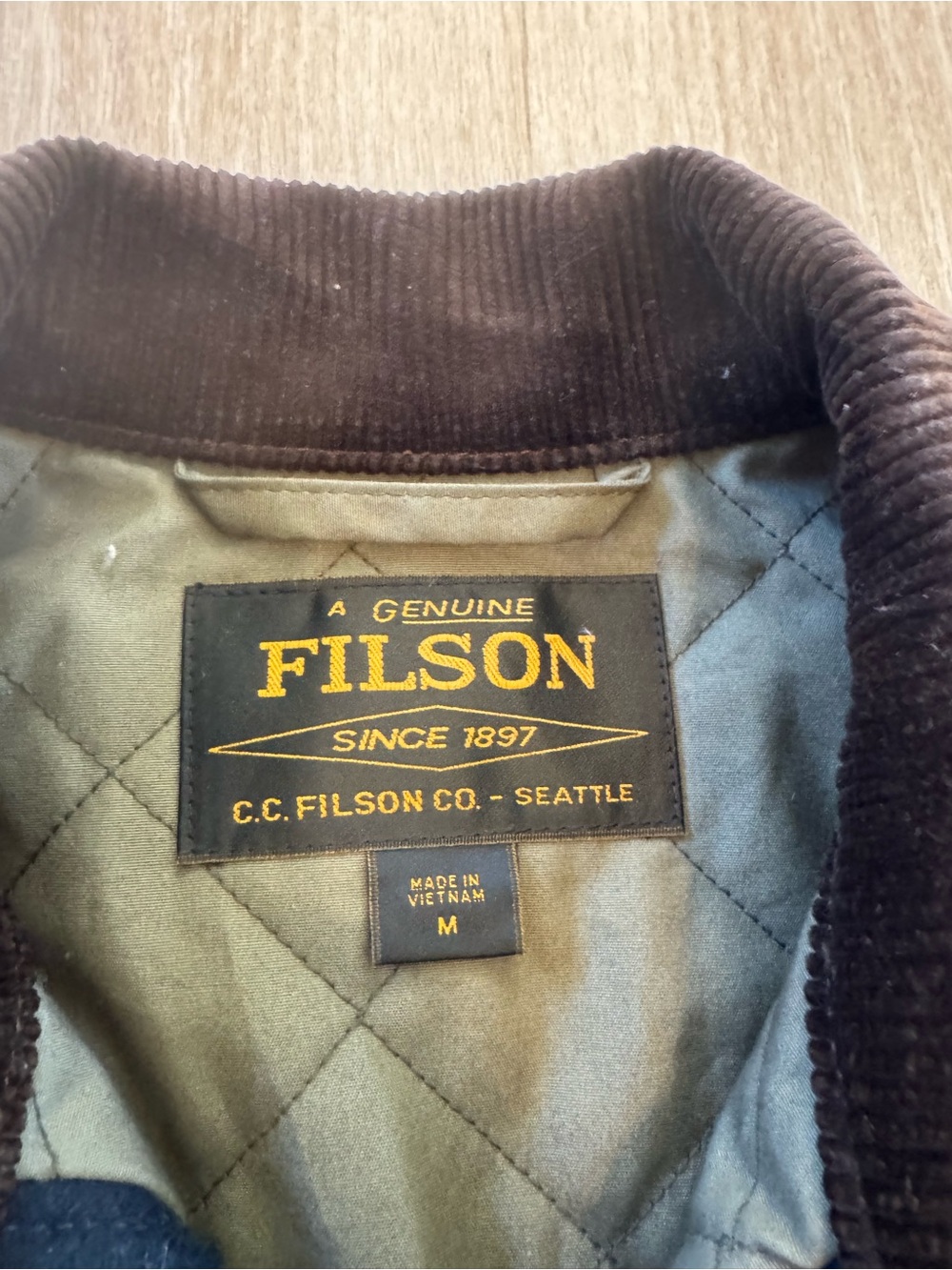 Filson Navy Wool Jacket with Brown Corduroy Collar - Like new worn a few times - Picture 2 of 7